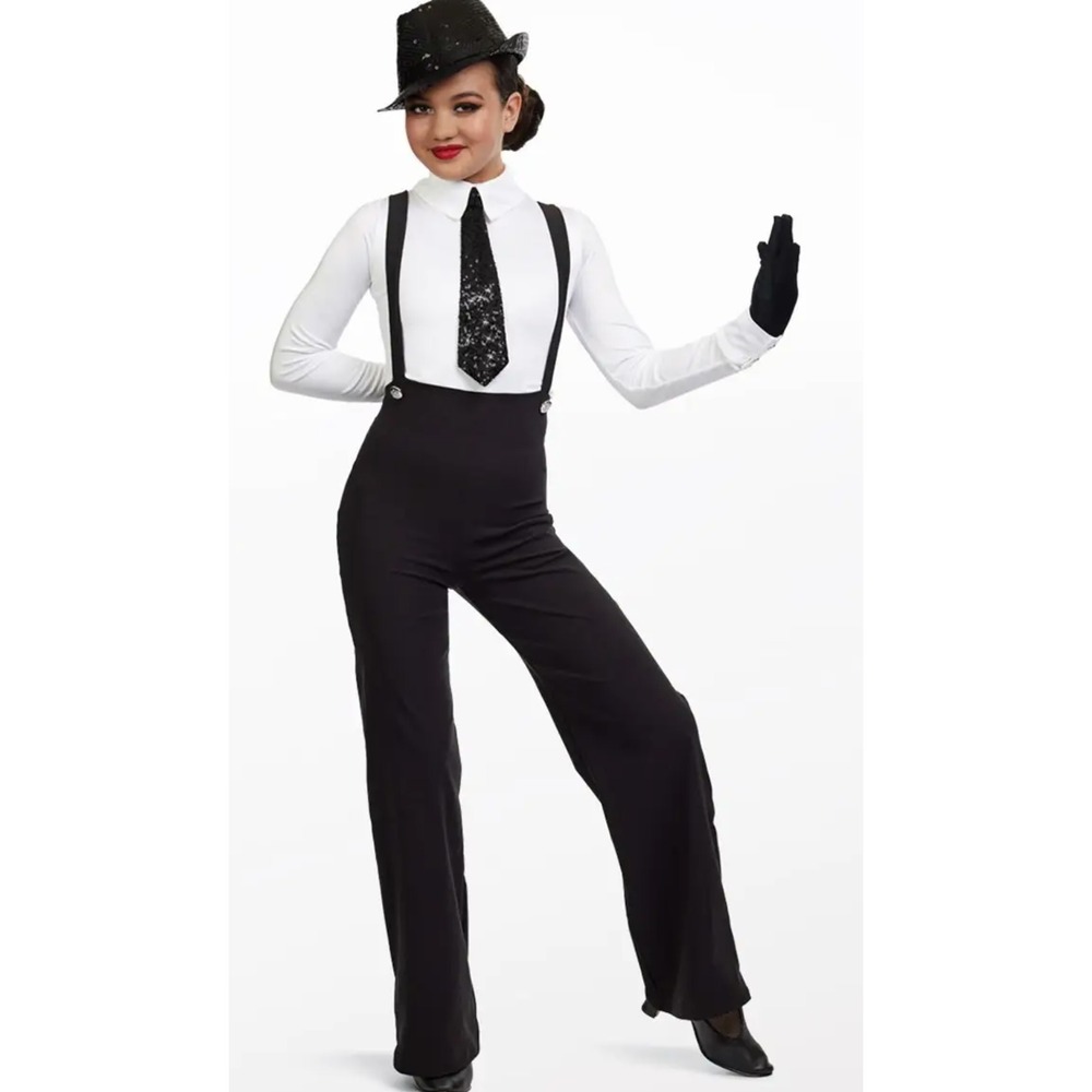 Weissman Dance Tap Jazz RAZZLE DAZZLE Suspender Pants Jumpsuit SA Adult Small - Picture 1 of 8